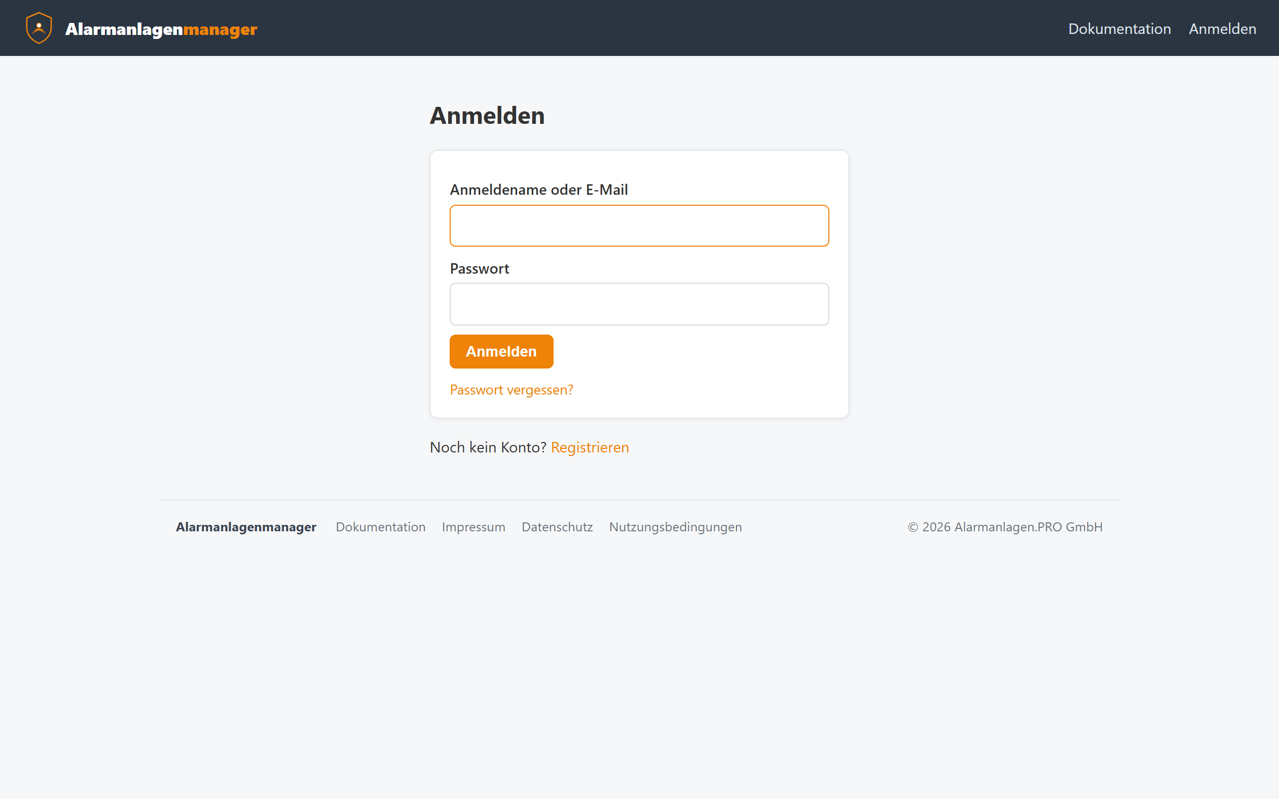 Anmeldeseite