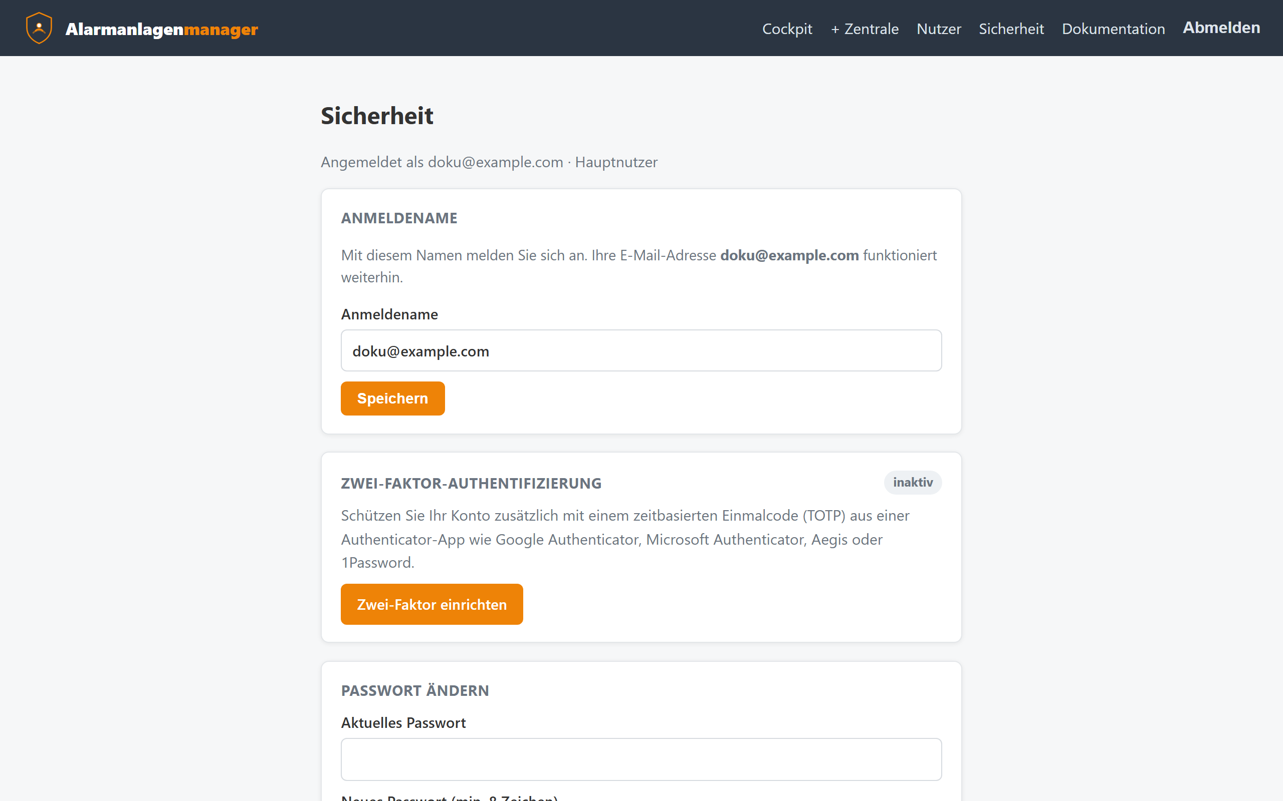 Security page
