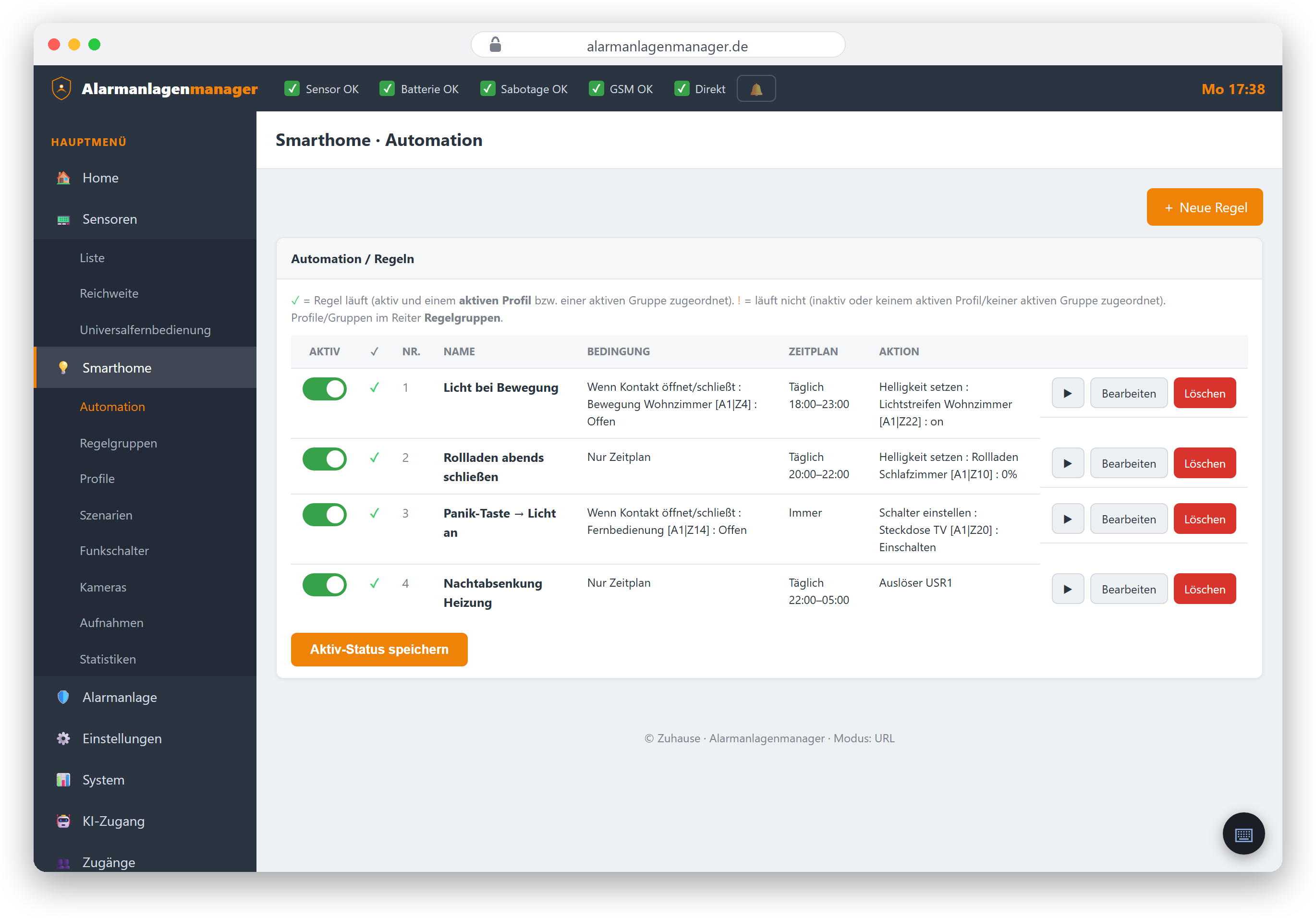 Automation: WENN/DANN-Regel im Editor